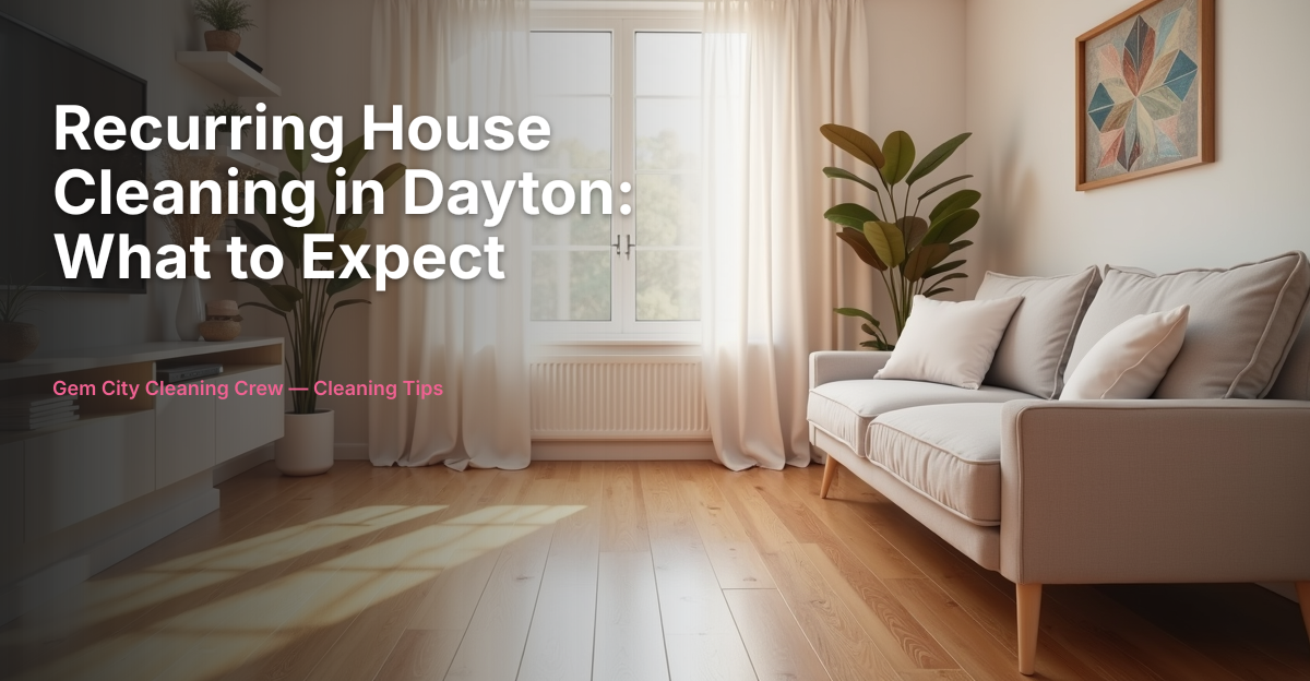Recurring House Cleaning in Dayton: What to Expect