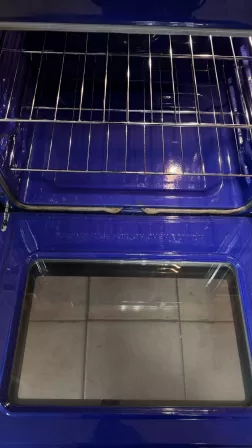 Spotless clean oven interior after professional Dayton deep cleaning services showing pristine condition