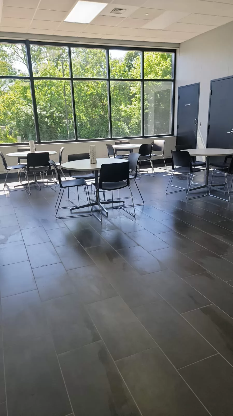 Commercial floors after professional deep cleaning - pristine and polished
