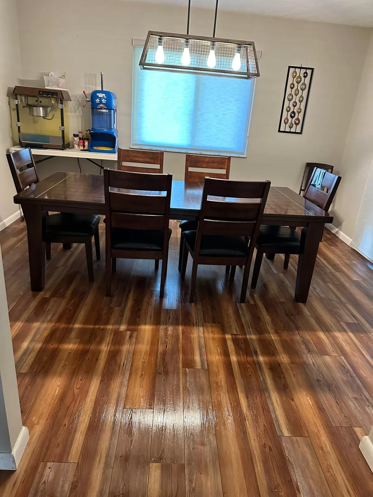 After professional AirBnb cleaning Dayton OH - Clean, organized dining table after professional AirBnb cleaning